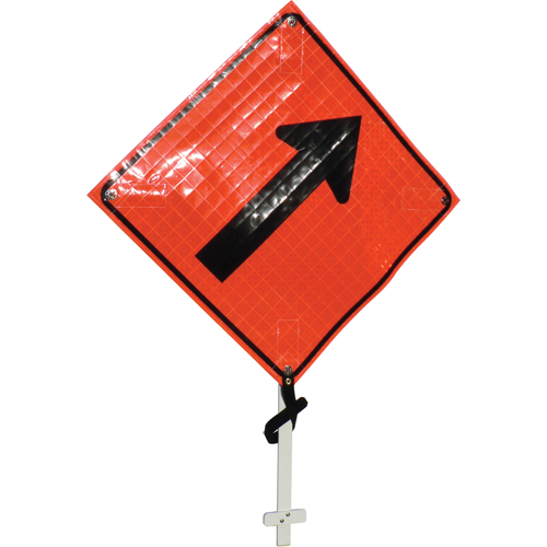 Right Diagonal Arrow Pole Sign, 24" x 24", Vinyl, Pictogram Fastek