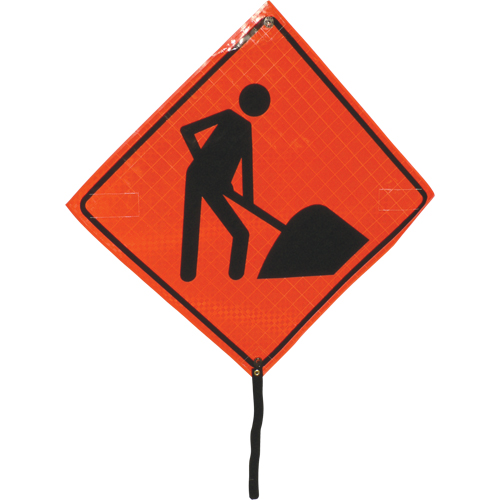 Men At Work Rolled Sign, 24" x 24", Vinyl, Pictogram Fastek