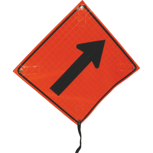 Right Diagonal Arrow Rolled Sign, 24" x 24", Vinyl, Pictogram Fastek