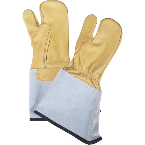 3-Finger Gloves, Medium, Grain Cowhide Palm Fastek
