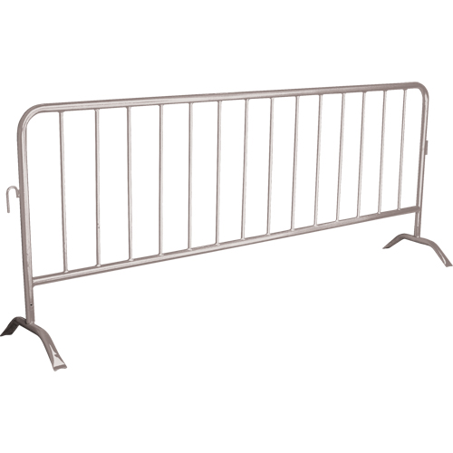 Portable Barrier, Interlocking, 102" L x 40" H, Silver Fastek