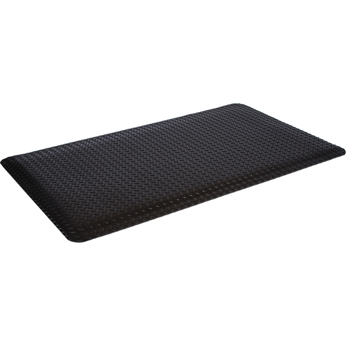 Tapis de style plateforme WD, Losange, 2' x 75' x 5/8", Noir, &eacute;ponge Fastek