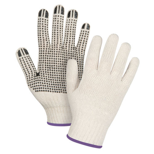 Gants l&eacute;gers tricot&eacute;s &agrave; pois, Poly/coton, Un c&ocirc;t&eacute;, Calibre 7, T-petit Fastek