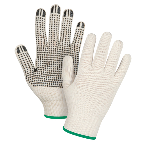 Gants l&eacute;gers tricot&eacute;s &agrave; pois, Poly/coton, Un c&ocirc;t&eacute;, Calibre 7, Moyen Fastek