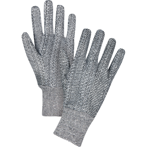Jersey Gloves, Large, Salt & Pepper, Unlined, Knit Wrist Fastek