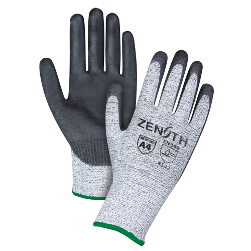 Gants &eacute;lastiques sans coutures r&eacute;sistants &agrave; la coupe, Taille Moyen/8, Calibre 13, Rev&ecirc;tement Polyur&eacute;thane, Enveloppe en PEHP, ANSI/ISEA 105 niveau 4/EN 388 niveau 5 Fastek