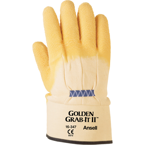 Golden Grab-It&reg; II Gloves, 10/X-Large, Rubber Latex Coating, 13 Gauge, Nylon Shell Fastek