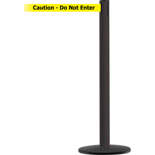 Advance TensaBarrier&reg; Barrier Post, Steel, 36" H, Black/Yellow Tape, 7.5' Tape Length Fastek