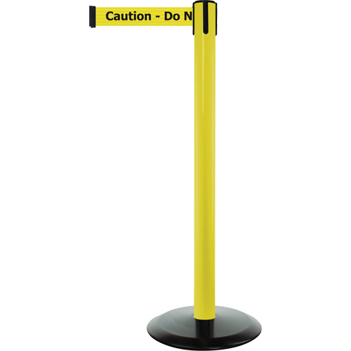 Advance TensaBarrier&reg; Barrier Post, Steel, 36" H, Black/Yellow Tape, 7.5' Tape Length Fastek