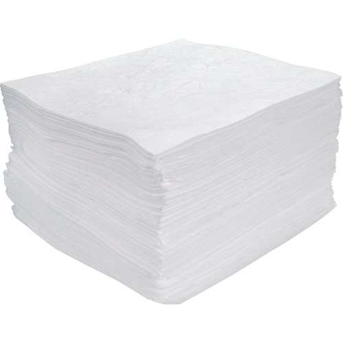 Premium Meltblown Sorbent Pads, Oil Only, 15" x 17", 30 gal. Absorbancy Fastek