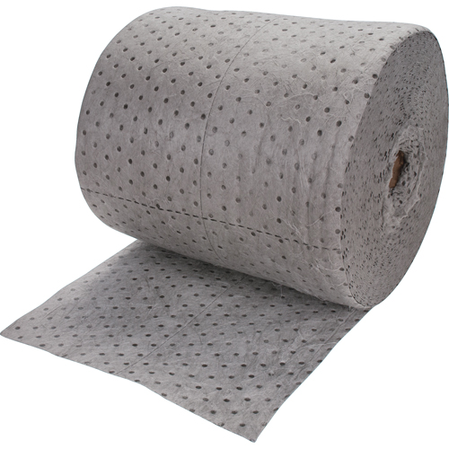 Rouleaux absorbants li&eacute;s de premi&egrave;re qualit&eacute;, Poids moyen, 150' lo x 15" la, Absorption 20 gal. Fastek