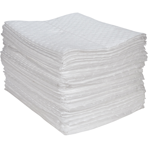 Premium Fine Fiber Sorbent Pads, Oil Only, 15" x 17", 30 gal. Absorbancy Fastek