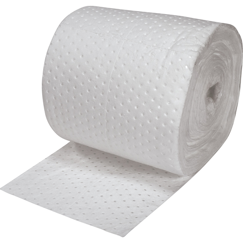 Premium Fine Fiber Sorbent Rolls, Heavyweight, 150' L x 15" W, 25 gal. Absorbancy Fastek