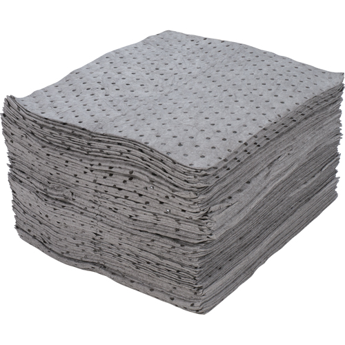 Premium Fine Fibre Sorbent Pads, Universal, 15" x 17", 30 gal. Absorbancy Fastek