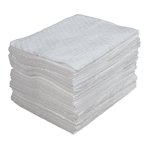 Premium Laminated (SMS) Sorbent Pads, Oil Only, 15" x 17", 25 gal. Absorbancy Fastek