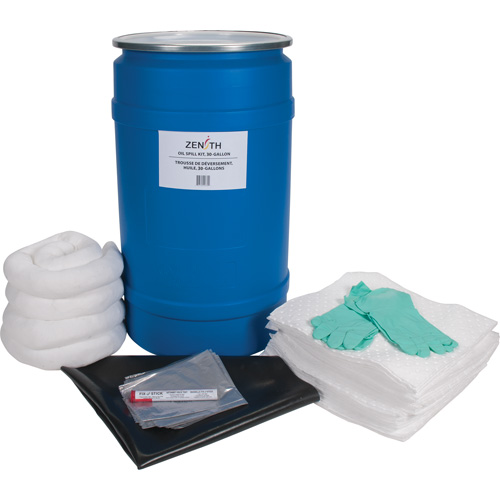 Shop Spill Kit, Oil Only, Drum, 30 US gal. Absorbancy Fastek
