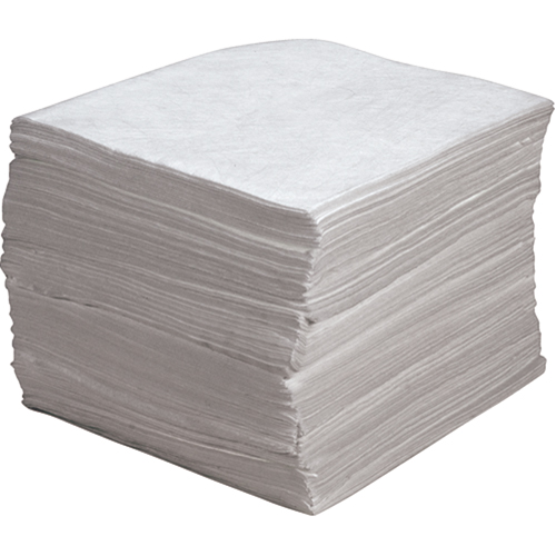 Premium Meltblown Sorbent Pads, Oil Only, 15" x 17", 30 gal. Absorbancy Fastek