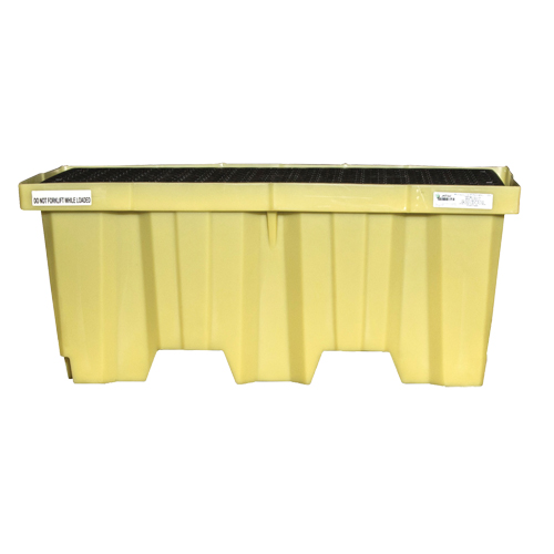 Nestable 2-Drum Poly-Spillpallet Without Drain, 66 US gal. Spill Capacity, 51" x 26" x 21" Fastek