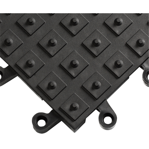 ErgoDeck&reg; Matting With Integrated No-Slip Cleats No. 552, PVC, 1-1/2' W x 1-1/2' L, 7/8" Thick, Black Fastek