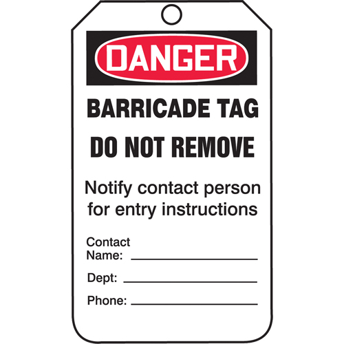 Safety Tags, Plastic, 3-1/4" W x 5-3/4" H, English Fastek