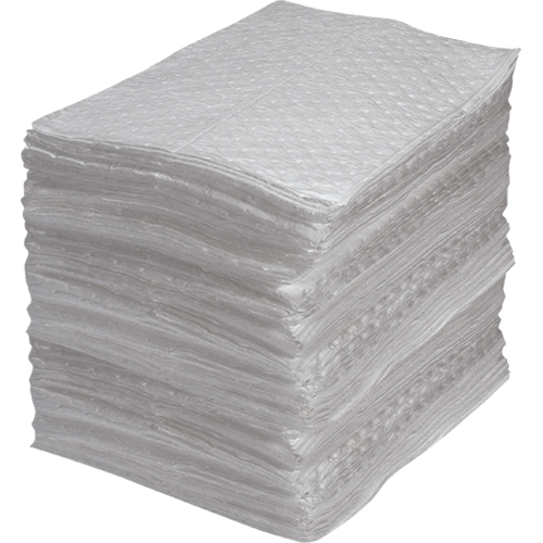 Industrial-Grade Fine Fibre Sorbent Pads, Oil Only, 15" x 17", 40 gal. Absorbancy Fastek