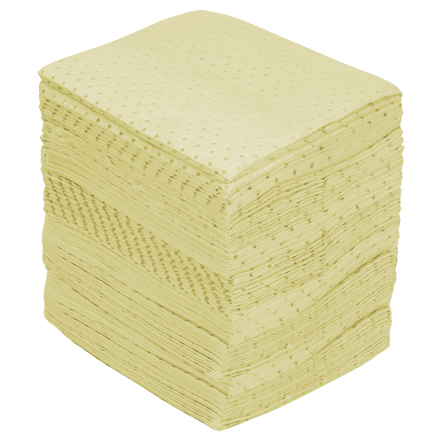 Industrial-Grade Fine Fibre Sorbent Pads, Hazmat, 15" x 17", 40 gal. Absorbancy Fastek