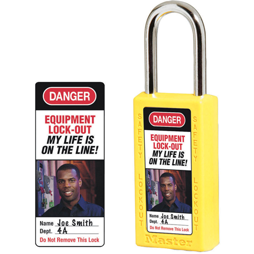 Zenex Thermoplastic Photo Padlock Identification Labels Fastek