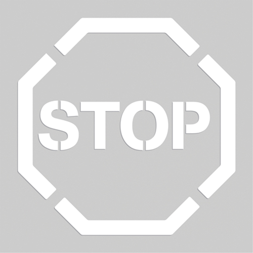 Pochoirs de marquage du sol - Stop, Pictogramme, 20" x 20" Fastek