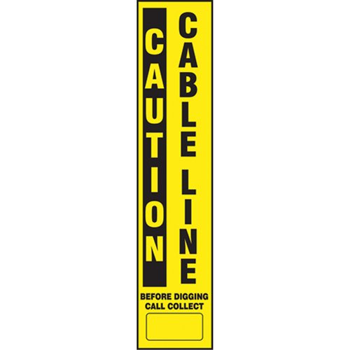 Flexible Marker Stake Decals - Caution Cable Line Fastek