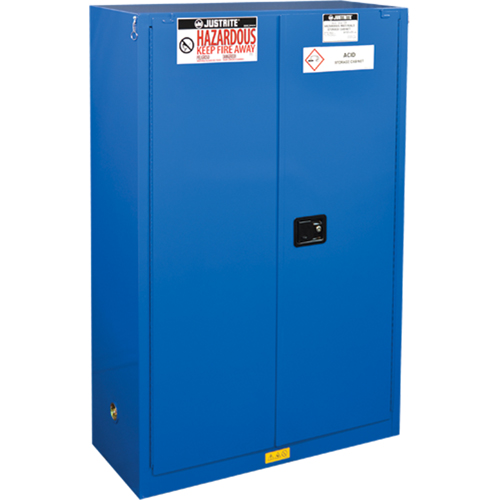 ChemCor&reg; Lined Hazardous Material Safety Cabinets, 45 gal., 43" x 65" x 18" Fastek
