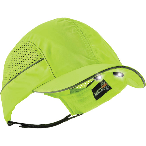 Casquette &agrave; bord court avec &eacute;clairage DEL Skullerz 8960, Vert lime haute visibilit&eacute; Fastek