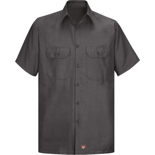 Short Sleeve Ripstop Shirt, Men's, Large (Tall), Charcoal Fastek