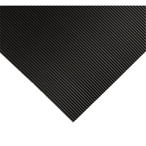 Tapis ondul&eacute; pour tableau de contr&ocirc;le no 702, 2' la x 10' lo, 1/4" &eacute;paisseur, Noir, PVC Fastek