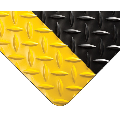 Diamond-Plate Switchboard Matting No.701, 3' W x 75' L, 1/4" Thickness, Black/Yellow, PVC Fastek