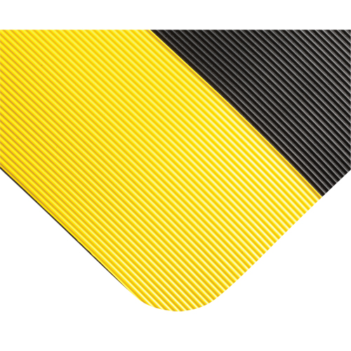 Double Duty Switchboard Mats No.720, Corrugated, 3' x 10' x 5/8", Black/Yellow, PVC Fastek