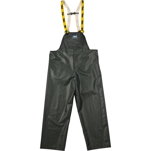 Journeyman Chemical Resistant Rain Bib Pants, 3X-Large, Green, Polyester/PVC Fastek