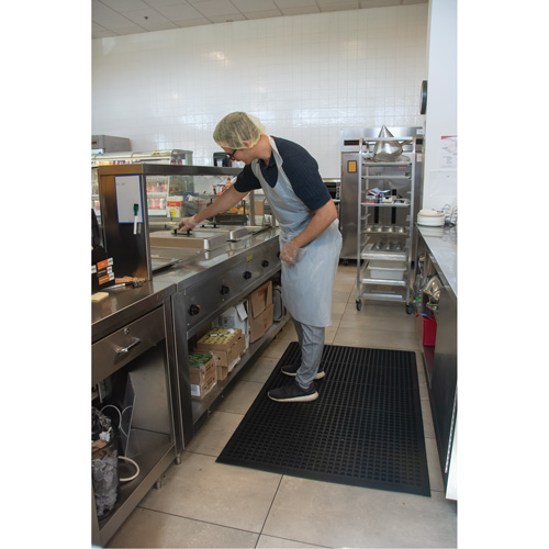 Anti-Fatigue Matting, Slotted, 3' x 5' x 7/8", Black, Natural Rubber Fastek