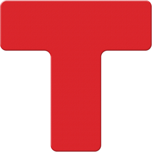 Marqueurs all&eacute;g&eacute;e/5S Armor Stripe, T, 6" lo x 6" la, Rouge, Plastique Fastek