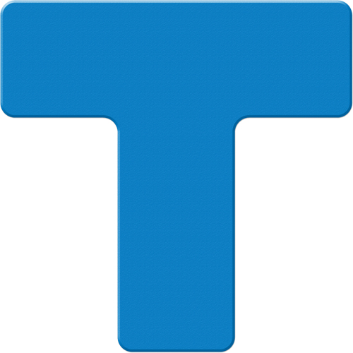 Marqueurs all&eacute;g&eacute;e/5S Armor Stripe, T, 6" lo x 6" la, Bleu, Plastique Fastek