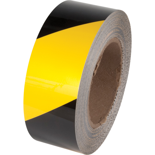 Ruban de marquage pour plancher Tuff Mark, 3" x 100', Polyester, Noir et jaune Fastek