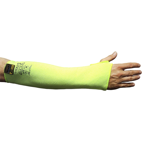 Cut Resistant Sleeve with Thumbhole, Taeki 5, 18", EN 388 Level 4, High Visibility Yellow Fastek