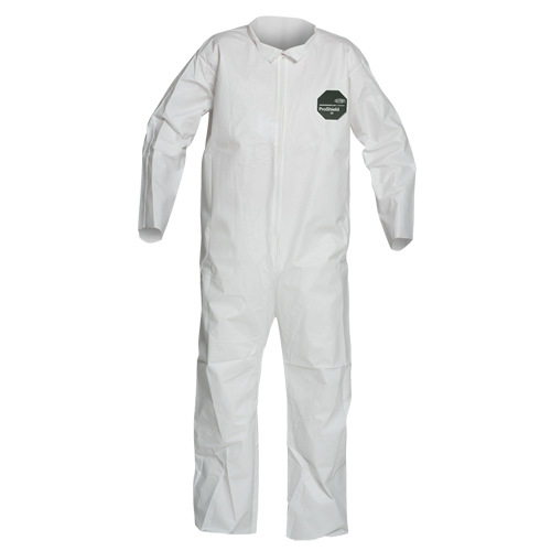 ProShield&reg; 50 Coveralls, X-Large, White, Microporous Fastek