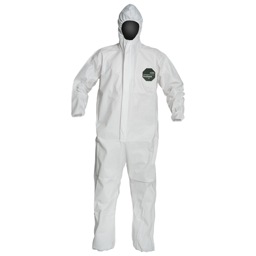 ProShield&reg; 50 Coveralls, Small, White, Microporous Fastek