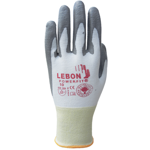 Lebon PowerFit&reg; Cut Resistant Gloves, Size X-Small/6, 13 Gauge, Polyurethane Coated, Polyethylene Shell, ASTM ANSI Level A2/EN 388 Level B Fastek