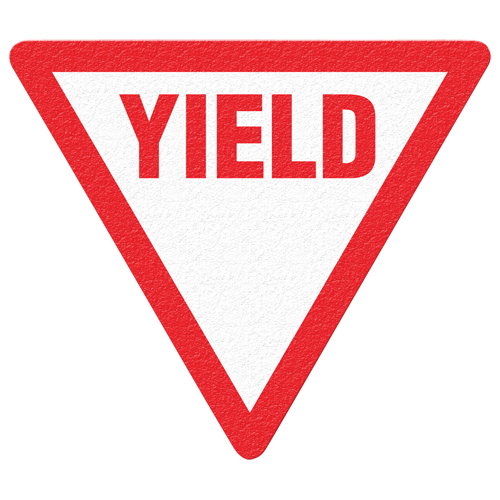 "Yield" Floor Sign, Adhesive, English with Pictogram Fastek