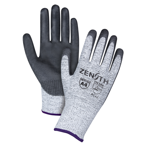 Gants &eacute;lastiques sans coutures r&eacute;sistants &agrave; la coupe, Taille 6/T-petit, Calibre 13, Rev&ecirc;tement Polyur&eacute;thane, Enveloppe en PEHP, ANSI/ISEA 105 niveau 4/EN 388 niveau 5 Fastek