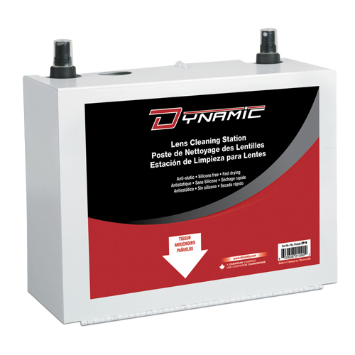 Poste de nettoyage de lentilles Dynamic, M&eacute;tal, 8" lo x 5" p x 6" h Fastek