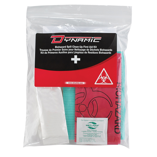 Dynamic Biohazard Spill Clean-Up First Aid Kit, Class 1 Medical Device, Resealable Plastic Bag Fastek