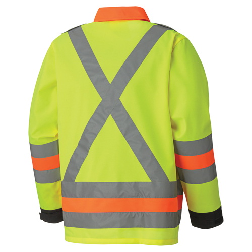 6007 Breathable Traffic Safety Jacket, Polyester, High Visibility Lime-Yellow, X-Small Fastek