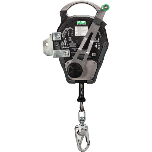 Workman Rescuer, 50', 1 Leg, Stainless Steel Cable, Snap Hook Harness Connector, Built-in Anchor Fastek